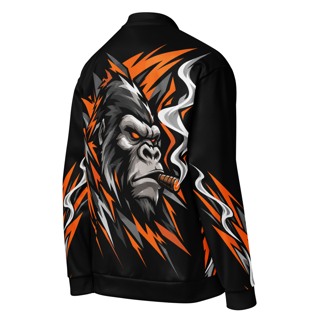 SMOKING GORILLAS - Crew Jacke 2026 – Rückansicht im schwarz-orangen Teamdesign