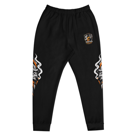 SMOKING GORILLAS - Crew Jogger 2026 – Vorderansicht im schwarz-orangen Teamdesign