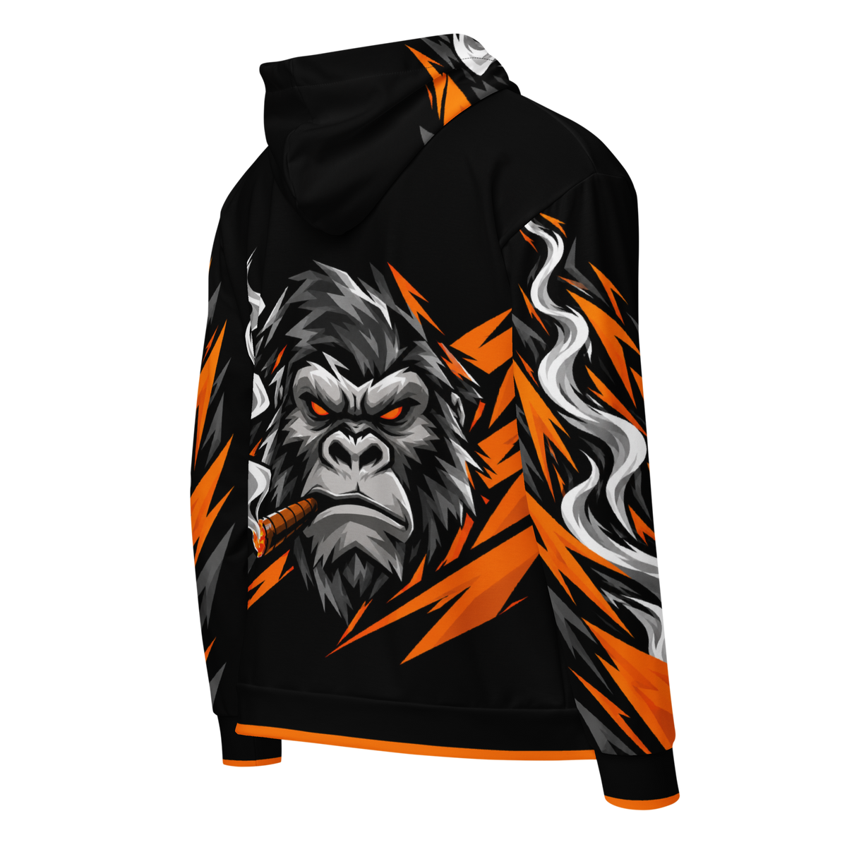 SMOKING GORILLAS - Crew Zipper 2026 – Rückansicht im schwarz-orangen Teamdesign