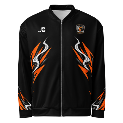 SMOKING GORILLAS - Crew Jacke 2026 – Vorderansicht im schwarz-orangen Teamdesign