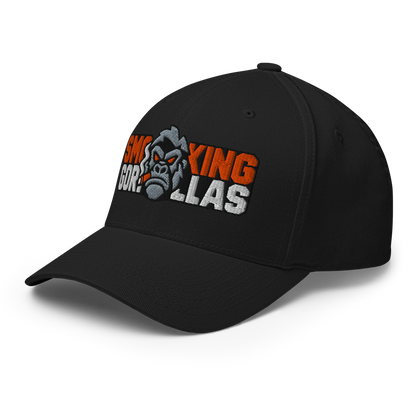 SMOKING GORILLAS - Flexfit Cap in Schwarz – Vorderansicht von links