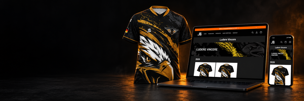 Aktuelles Teamdesign von LUDERE VINCERE als Beispiel für einen Teamshop
