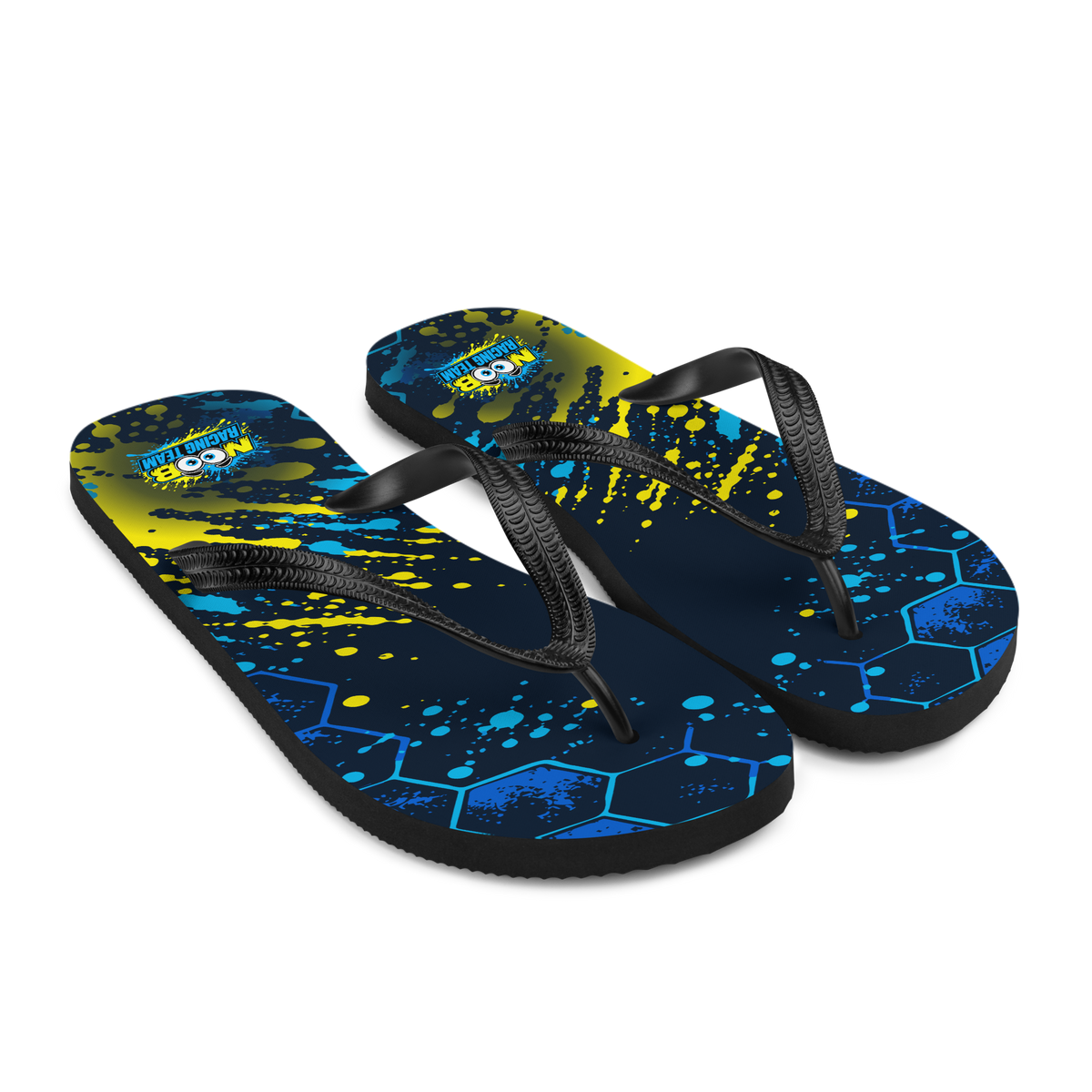 NOOB RACING TEAM - Flip-Flops – Vorderansicht schräg rechts