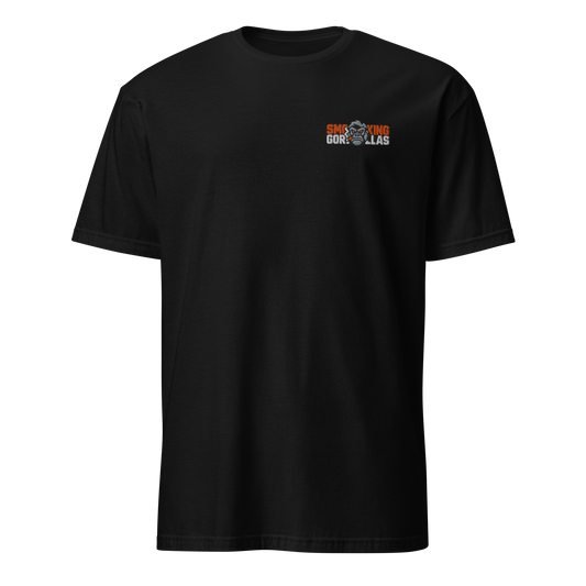 SMOKING GORILLAS - Sticklogo Shirt in Schwarz – Vorderansicht mit gesticktem Teamlogo