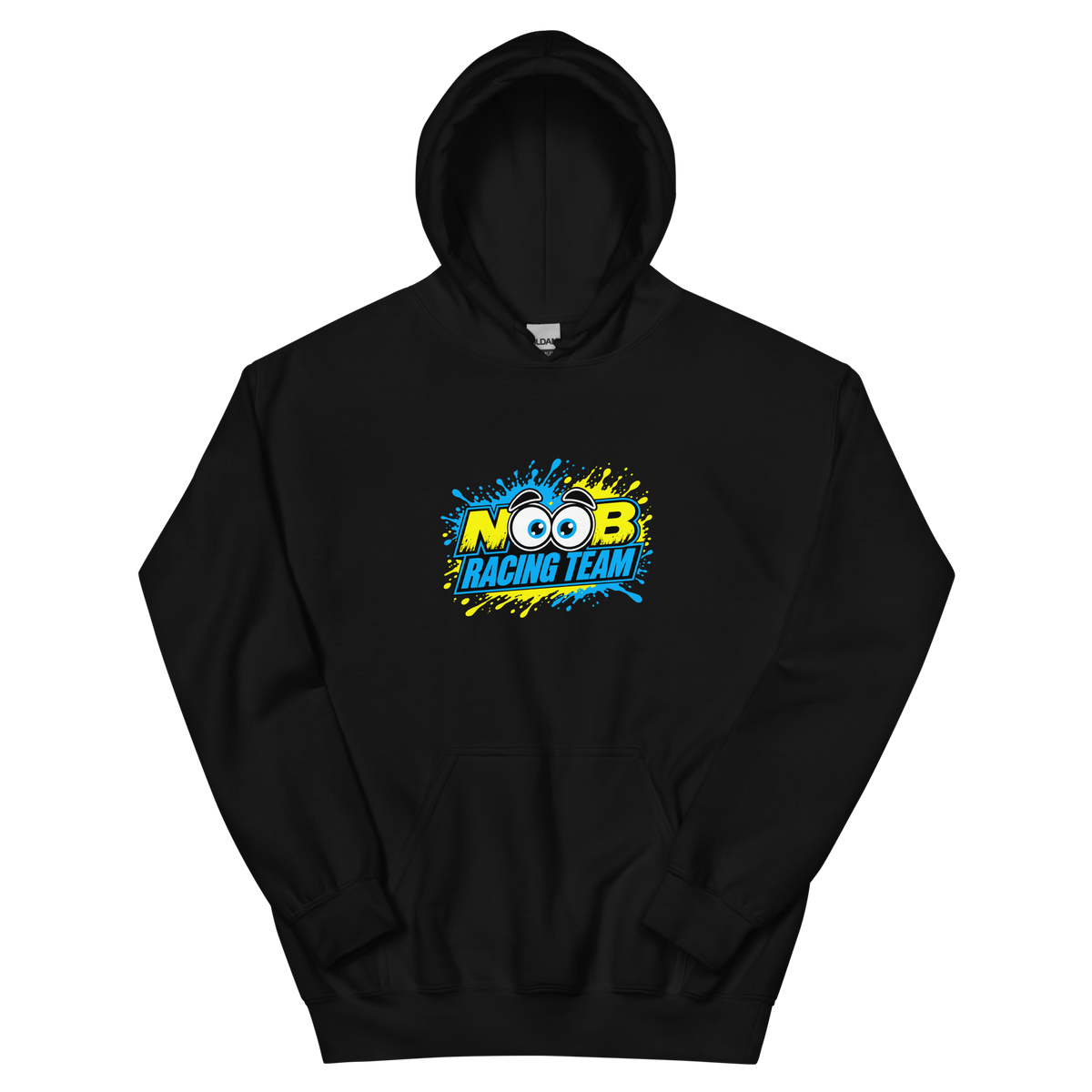 NOOB RACING TEAM Basic Hoodie 2026 – Schwarz, Vorderansicht