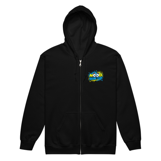 NOOB RACING TEAM Basic Zipper 2026 – Schwarz, Vorderansicht