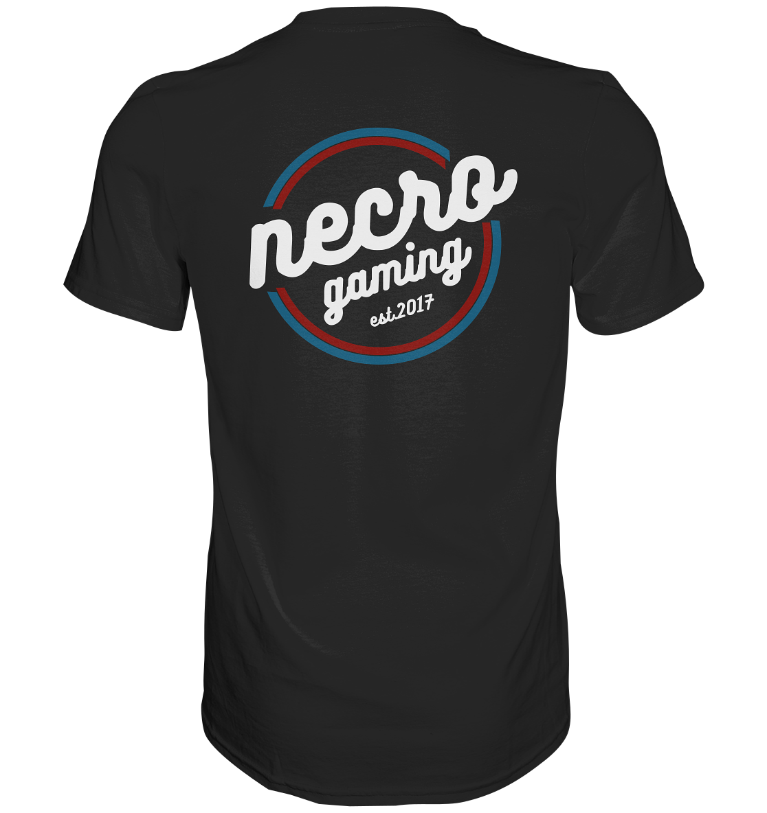 NECRO GAMING - RETRO WHITE - inkl. Backprint - Basic Shirt