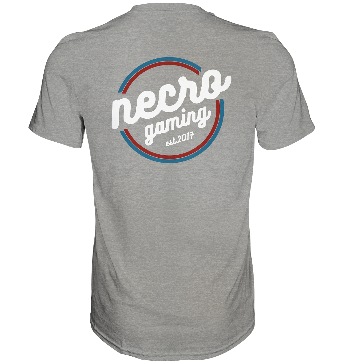 NECRO GAMING - RETRO WHITE - inkl. Backprint - Basic Shirt