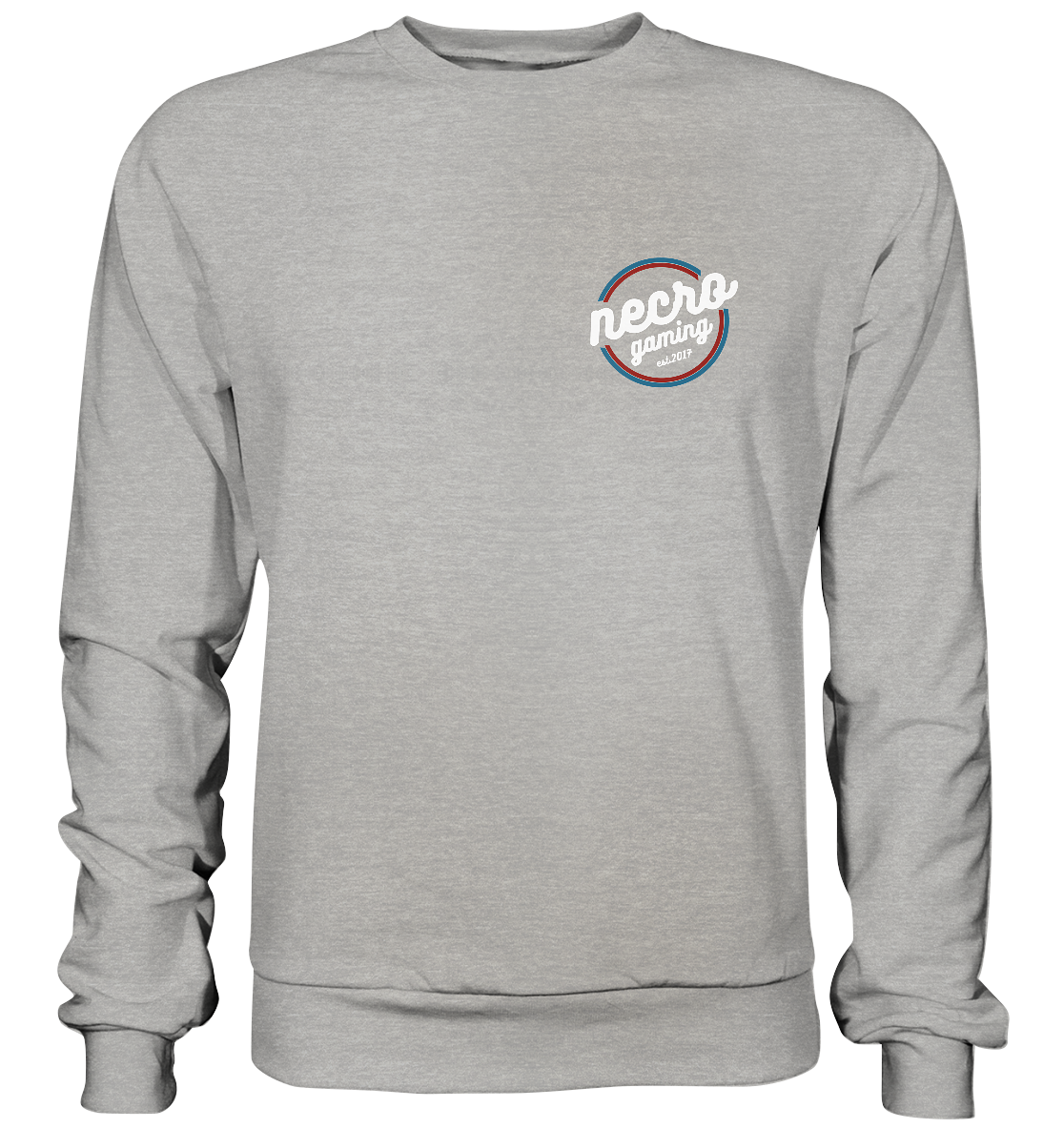 NECRO GAMING - RETRO WHITE - inkl. Backprint - Basic Sweatshirt